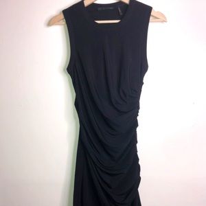 2021 black Helmut Lang twist sheath dress